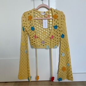 Revolve lovers and friends crochet flower top